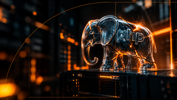 Gläserner PHP-Elefant im Serverraum